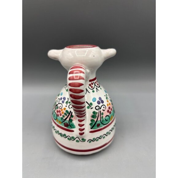 Handmade Ceramic Bull Shaped Creamer Floral Design‎ Signed Cruz Spain - Picture 3 of 6